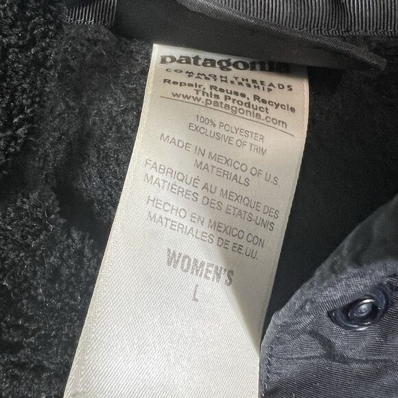 Patagonia Re-Tool Snap-T Fleece Pullover 1/4 Black Polartec Fleece Women’s Large - Picture 15 of 15